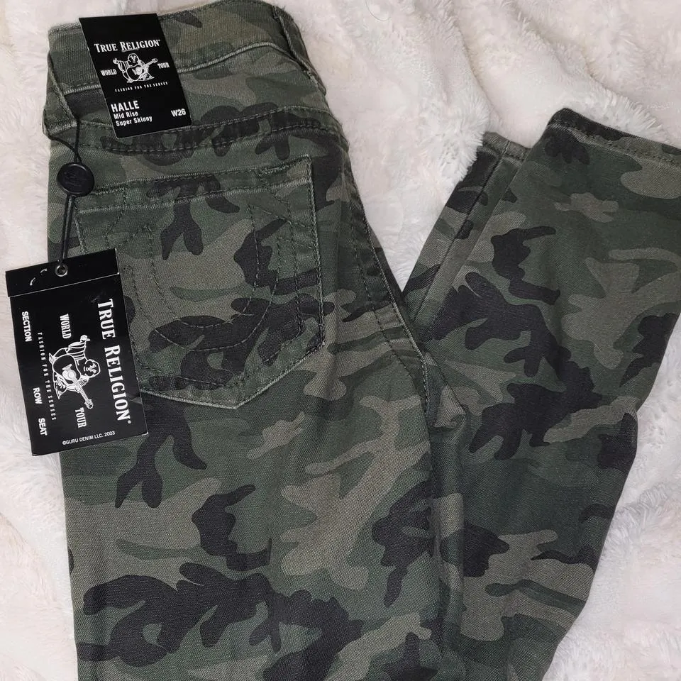 True Religion Women's Green and Grey Jeans