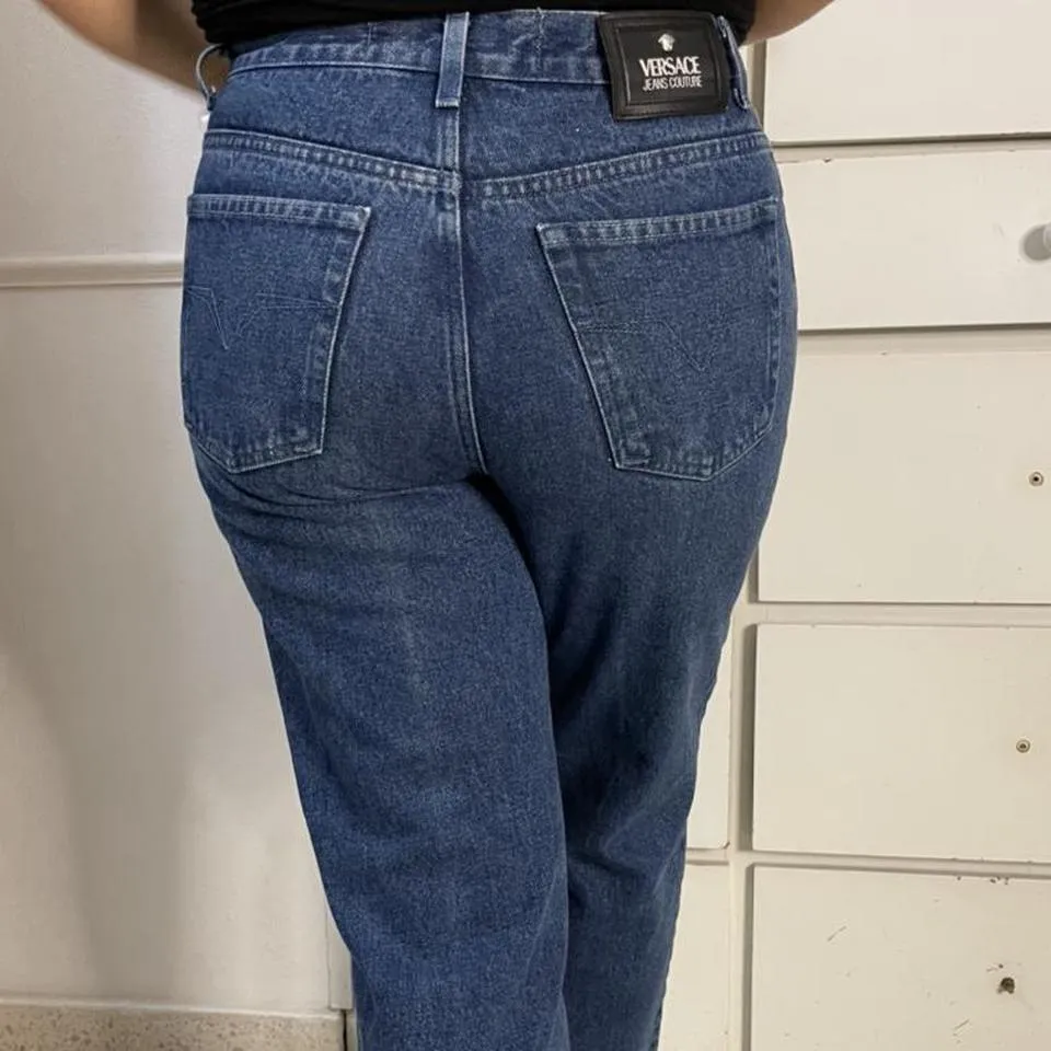 Versace Women's Blue and White Jeans